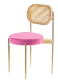 Mix RATTAN TEMPO gold chair with BARBIE PINK seat #942