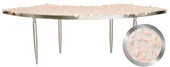 1 section silver GABLE kipnis serpentine table with NUDE top #813