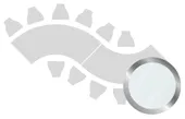 2-section WAVE-SHAPED table set in SILVER with white GLASS top