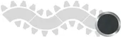 4-section WAVE-SHAPED table set in SILVER with black GLASS top
