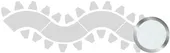 4-section WAVE-SHAPED table set in SILVER with white GLASS top