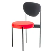 Black mix TEMPO chair with RED seat #318 and BLACK back #332