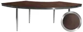 1 section silver GABLE serpentine table with CHOCOLATE VELVET top #114
