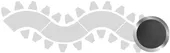 4-section WAVE-SHAPED table set in SILVER with BLACK VELVET top #112