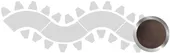 4-section WAVE-SHAPED table set in SILVER with CHOCOLATE VELVET top #114
