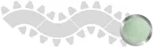4-section WAVE-SHAPED table set in SILVER with FERN VELVET top #108