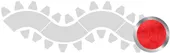 4-section WAVE-SHAPED table set in SILVER with ICE RED VELVET top #322