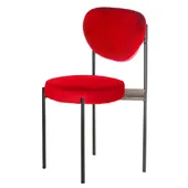 Black TEMPO chair with RED seat a back #318