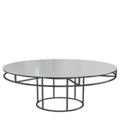 Black round CORNELL KIDS table with mdf white top