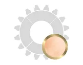 Donut table for 16 guests in GOLD with PEACH VELVET top #109