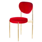 Gold TEMPO chair with RED seat a back #318