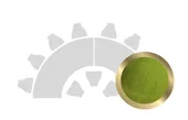 HALFMOON-SHAPED table set in GOLD with GRASS GREEN VELVET top #115