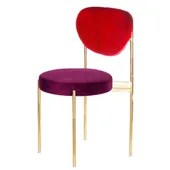 Gold mix TEMPO chair with BURGUNDIAN seat #327 and RED back #322