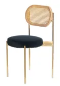 Mix RATTAN TEMPO gold chair with BLACK seat #332