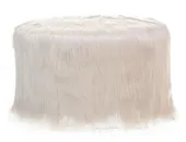 Round NORMAN FUR pouf – large, white fur #823