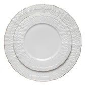 MATILLA white plate with gold rim, set of 2