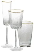 EVANS glass with gold rim, set of 3