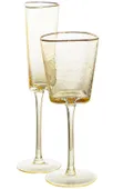 Amber EVANS glass with gold rim, set of 2