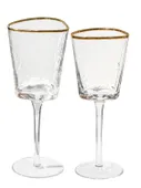 EVANS gold rim wine glass set