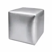 ARNO medium cube pouf, silver
