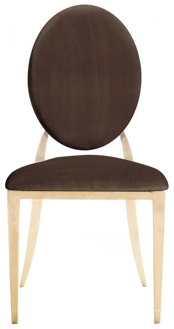Gold DUPONT velvet chair, chocolate #114