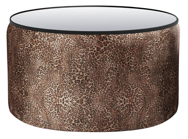 NORMAN TABLE large with mirrored top, leopard print #343
