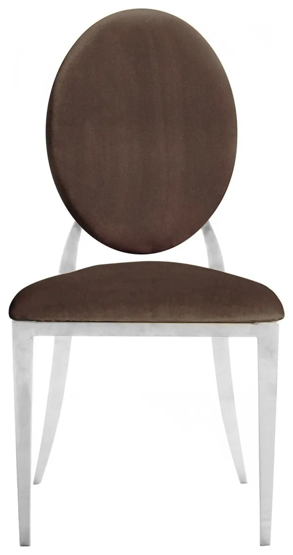Silver DUPONT velvet chair, chocolate #114
