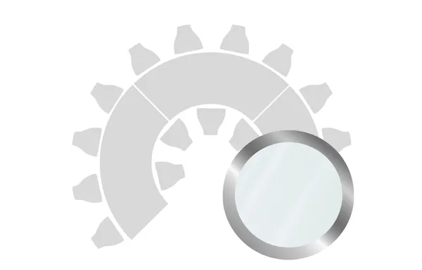 Silver-base event table with a smooth white tempered glass top.