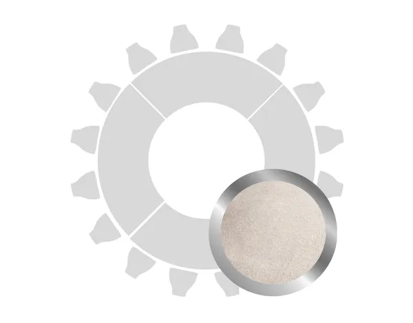 Donut table for 16 guests in SILVER with BEIGE VELVET top #103