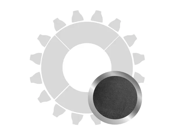 Donut table for 16 guests in SILVER with BLACK VELVET top #112