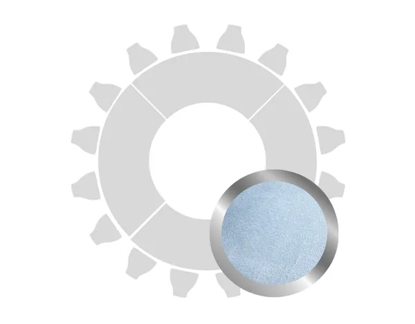 Donut table for 16 guests in SILVER with BLUE VELVET top #107