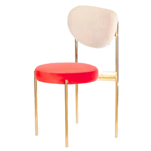Gold mix TEMPO chair with RED seat #318 and TEDDY back