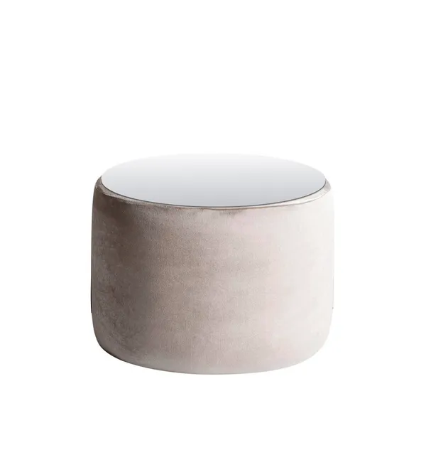 Small NORMAN TABLE with mirrored top, beige #403