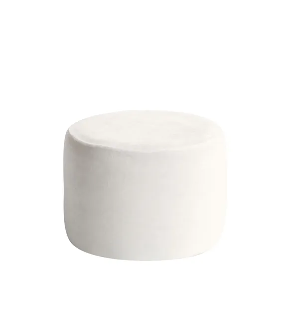 Small round NORMAN pouf, off white #347