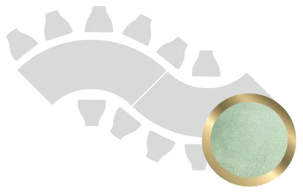 2-section WAVE-SHAPED table set in GOLD with FERN VELVET top #108