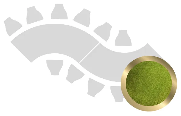 2-section WAVE-SHAPED table set in GOLD with GRASS GREEN VELVET top #115