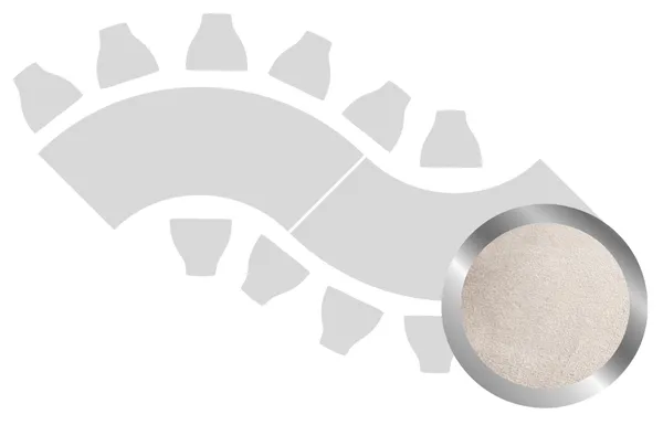 2-section WAVE-SHAPED table set in SILVER with BEIGE VELVET top #103