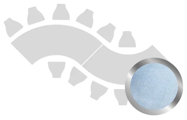 2-section WAVE-SHAPED table set in SILVER with BLUE VELVET top #107