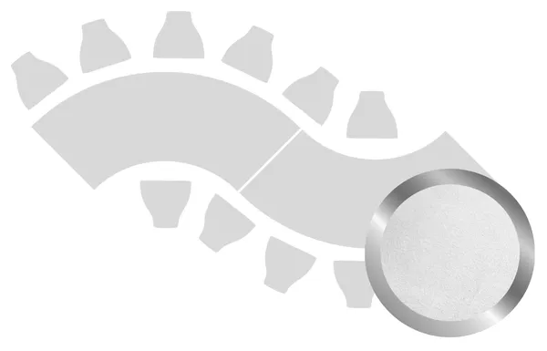 2-section WAVE-SHAPED table set in SILVER with WHITE VELVET top #101