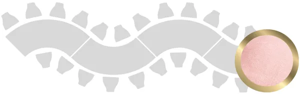 4-section WAVE-SHAPED table set in GOLD with PINK VELVET top #110