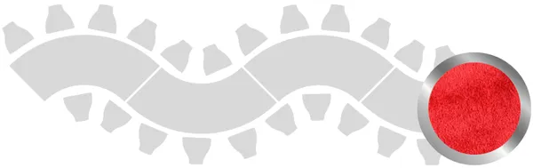 4-section WAVE-SHAPED table set in SILVER with ICE RED VELVET top #318