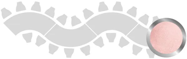 4-section WAVE-SHAPED table set in SILVER with PINK VELVET top #110