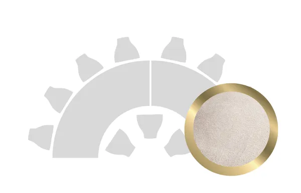 HALFMOON-SHAPED table set in GOLD with BEIGE VELVET top #103