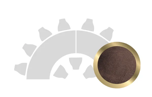 HALFMOON-SHAPED table set in GOLD with CHOCOLATE VELVET top #114