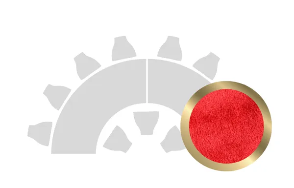 HALFMOON-SHAPED table set in GOLD with ICE RED VELVET top #318