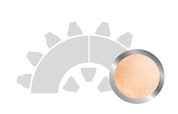 HALFMOON-SHAPED table set in SILVER with PEACH VELVET top #109