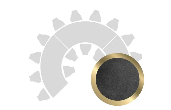 HORSESHOE-SHAPED table set in GOLD with BLACK VELVET top #112