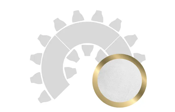 HORSESHOE-SHAPED table set in GOLD with WHITE VELVET top #101