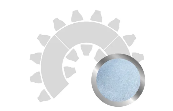 HORSESHOE-SHAPED table set in SILVER with BLUE VELVET top #107