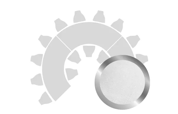 HORSESHOE-SHAPED table set in SILVER with WHITE VELVET top #101